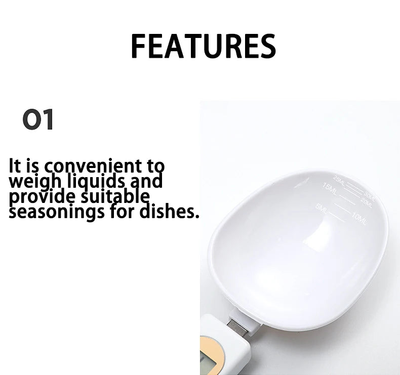 Báscula de cocina electrónica de 500 g y 0,1 g, LCD digital para medir harina, cuchara digital, miniherramienta de cocina para leche y café.