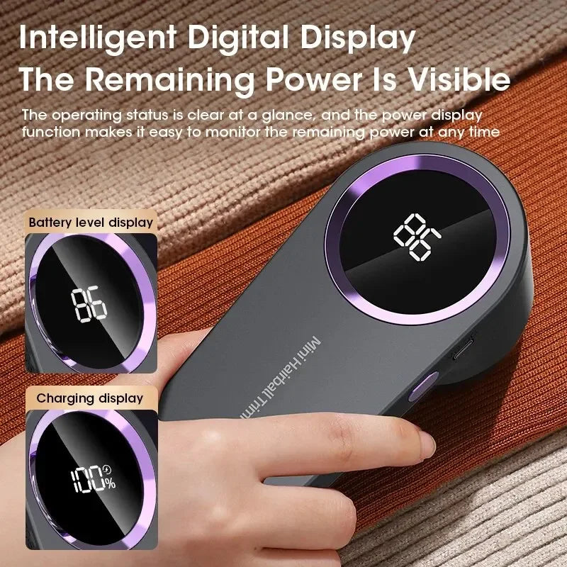 Quitapelusas para ropa, LED, digital, eléctrico, recargable por USB, para suéteres
