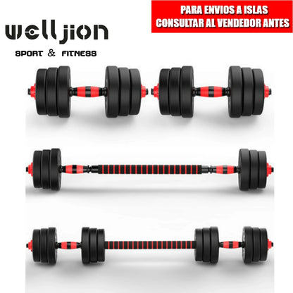 Pesas Pesas y Mancuernas Antideslizantes de Hierro Ajustable Interno-Mancuerna 10 kg 15 kg 20 kg 30 kg 40 kg 50 kg con Barra Ajustable y Bloqueo de Seguridad-Kit de Ejercicios de Gimnasio en Casa