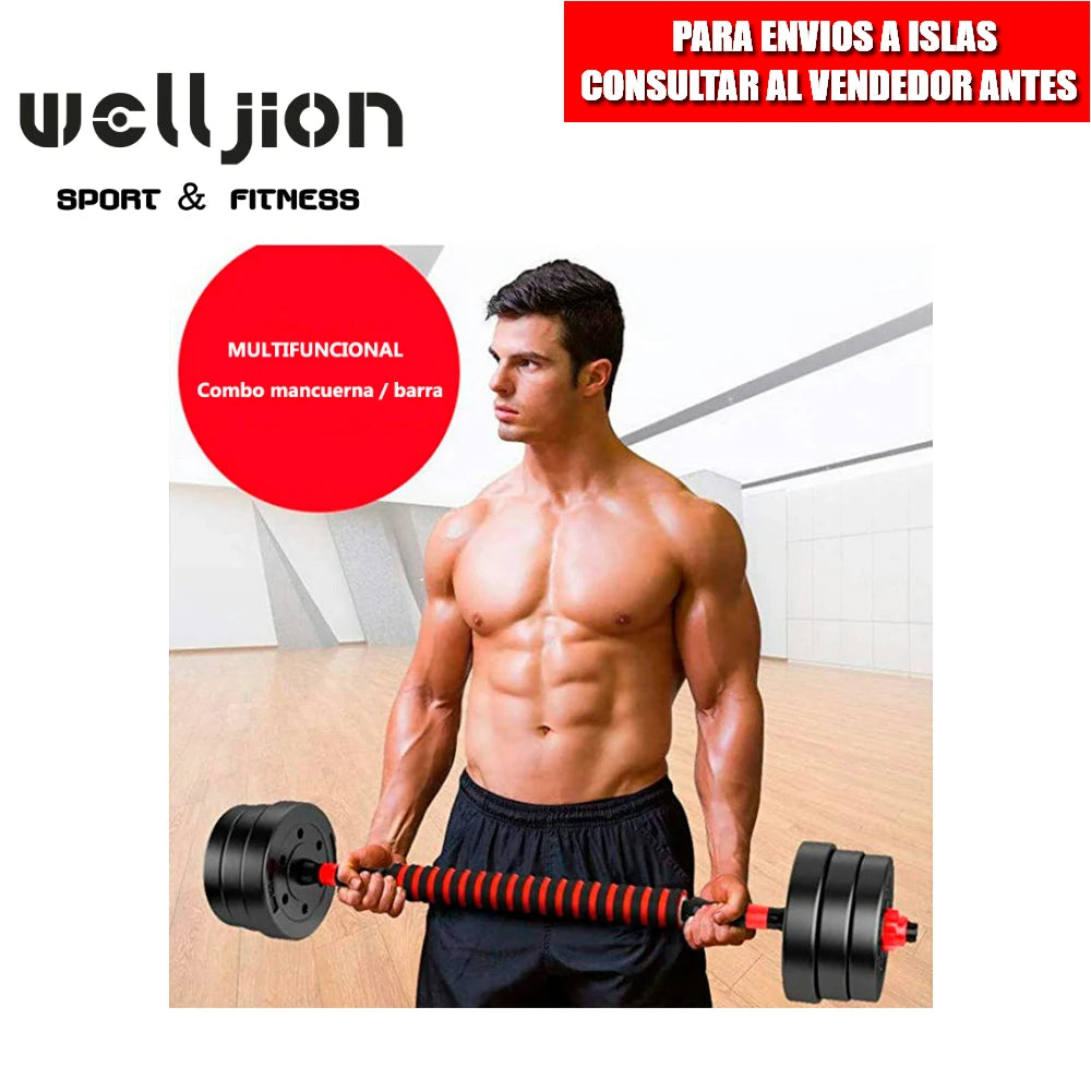 Pesas Pesas y Mancuernas Antideslizantes de Hierro Ajustable Interno-Mancuerna 10 kg 15 kg 20 kg 30 kg 40 kg 50 kg con Barra Ajustable y Bloqueo de Seguridad-Kit de Ejercicios de Gimnasio en Casa