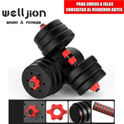 Pesas Pesas y Mancuernas Antideslizantes de Hierro Ajustable Interno-Mancuerna 10 kg 15 kg 20 kg 30 kg 40 kg 50 kg con Barra Ajustable y Bloqueo de Seguridad-Kit de Ejercicios de Gimnasio en Casa